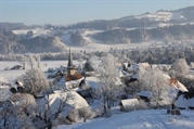 Winterliches Rüderswil: Gefaltete Grusskarte