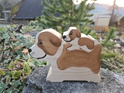 Holzkässeli "Hund und Welpe"