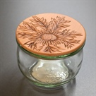 Weckglas mit Silberdistel-Schnitzerei