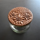 Weckglas mit Edelweiss-Trio Schnitzerei