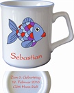 Kindertasse "Fisch" mit Namen